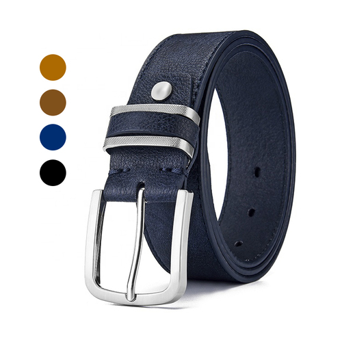Luxury  Metal Pin Buckle Ratchet Automatic Buckle Cowhide Genuine Leather Belts For Men