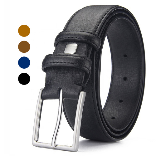 Luxury  Metal Pin Buckle Ratchet Automatic Buckle Cowhide Genuine Leather Belts For Men