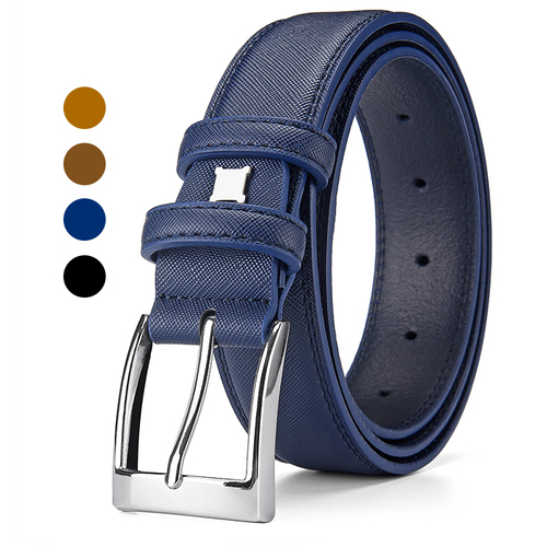 Luxury  Metal Pin Buckle Ratchet Automatic Buckle Cowhide Genuine Leather Belts For Men