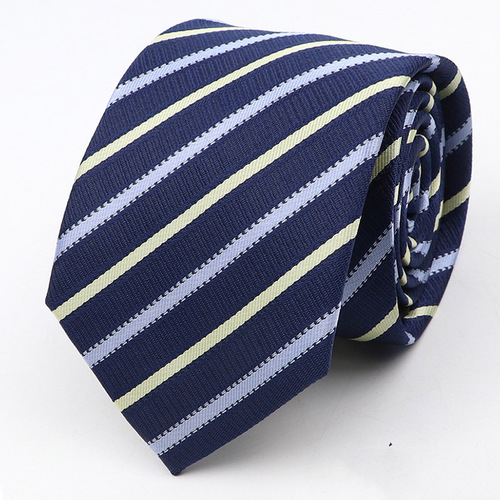 New Men's Tie Classic Red Blue Black Solid Color Stripe 7cm Jacquard Necktie Daily Wear Business Formal Wedding Tie Gift