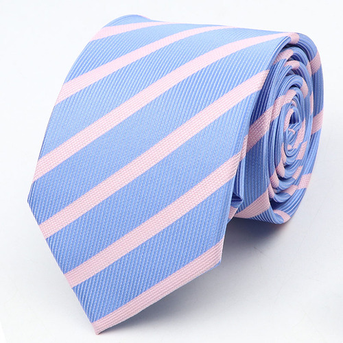 New Men's Tie Classic Red Blue Black Solid Color Stripe 7cm Jacquard Necktie Daily Wear Business Formal Wedding Tie Gift