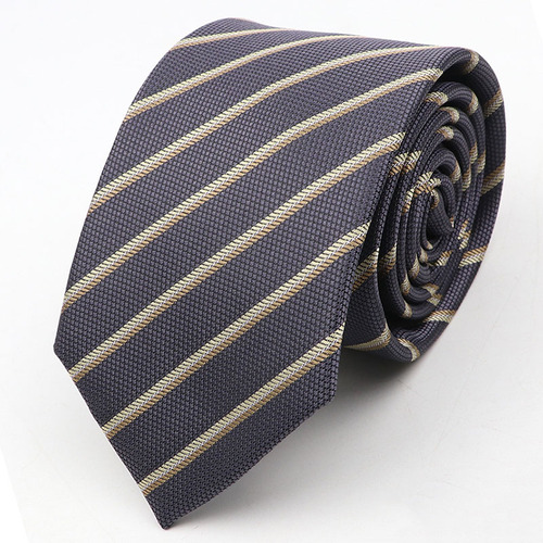 New Men's Tie Classic Red Blue Black Solid Color Stripe 7cm Jacquard Necktie Daily Wear Business Formal Wedding Tie Gift
