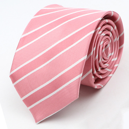 New Men's Tie Classic Red Blue Black Solid Color Stripe 7cm Jacquard Necktie Daily Wear Business Formal Wedding Tie Gift