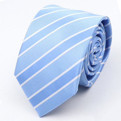New Men's Tie Classic Red Blue Black Solid Color Stripe 7cm Jacquard Necktie Daily Wear Business Formal Wedding Tie Gift