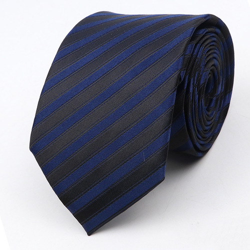 New Men's Tie Classic Red Blue Black Solid Color Stripe 7cm Jacquard Necktie Daily Wear Business Formal Wedding Tie Gift