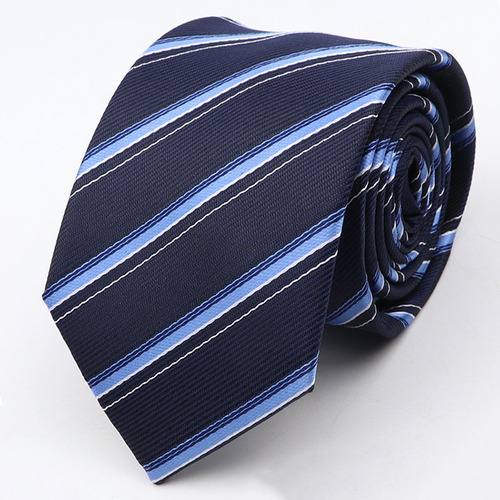 New Men's Tie Classic Red Blue Black Solid Color Stripe 7cm Jacquard Necktie Daily Wear Business Formal Wedding Tie Gift
