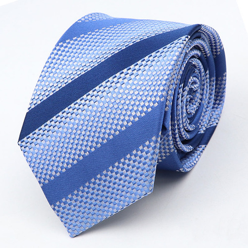New Men's Tie Classic Red Blue Black Solid Color Stripe 7cm Jacquard Necktie Daily Wear Business Formal Wedding Tie Gift