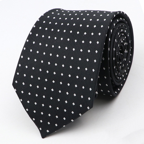 New Men's Tie Classic Red Blue Black Solid Color Stripe 7cm Jacquard Necktie Daily Wear Business Formal Wedding Tie Gift