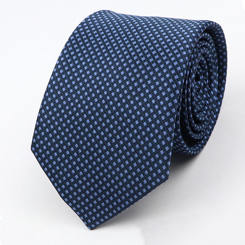New Men's Tie Classic Red Blue Black Solid Color Stripe 7cm Jacquard Necktie Daily Wear Business Formal Wedding Tie Gift