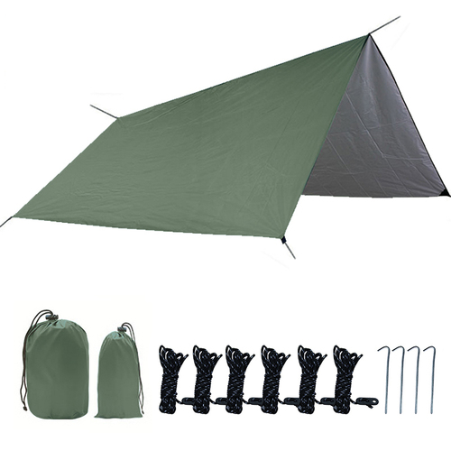 Moq 1PC Multifunctional Waterproof Square 300*300cm Hammock Rain Fly Tarp For Camping Backpacking Hiking