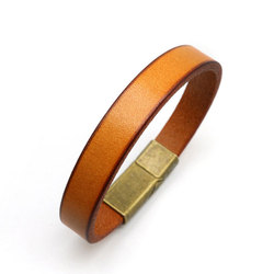 Zinc alloy retro gold buckle leather bracelet men woven black yellow brown Vintage bracelet