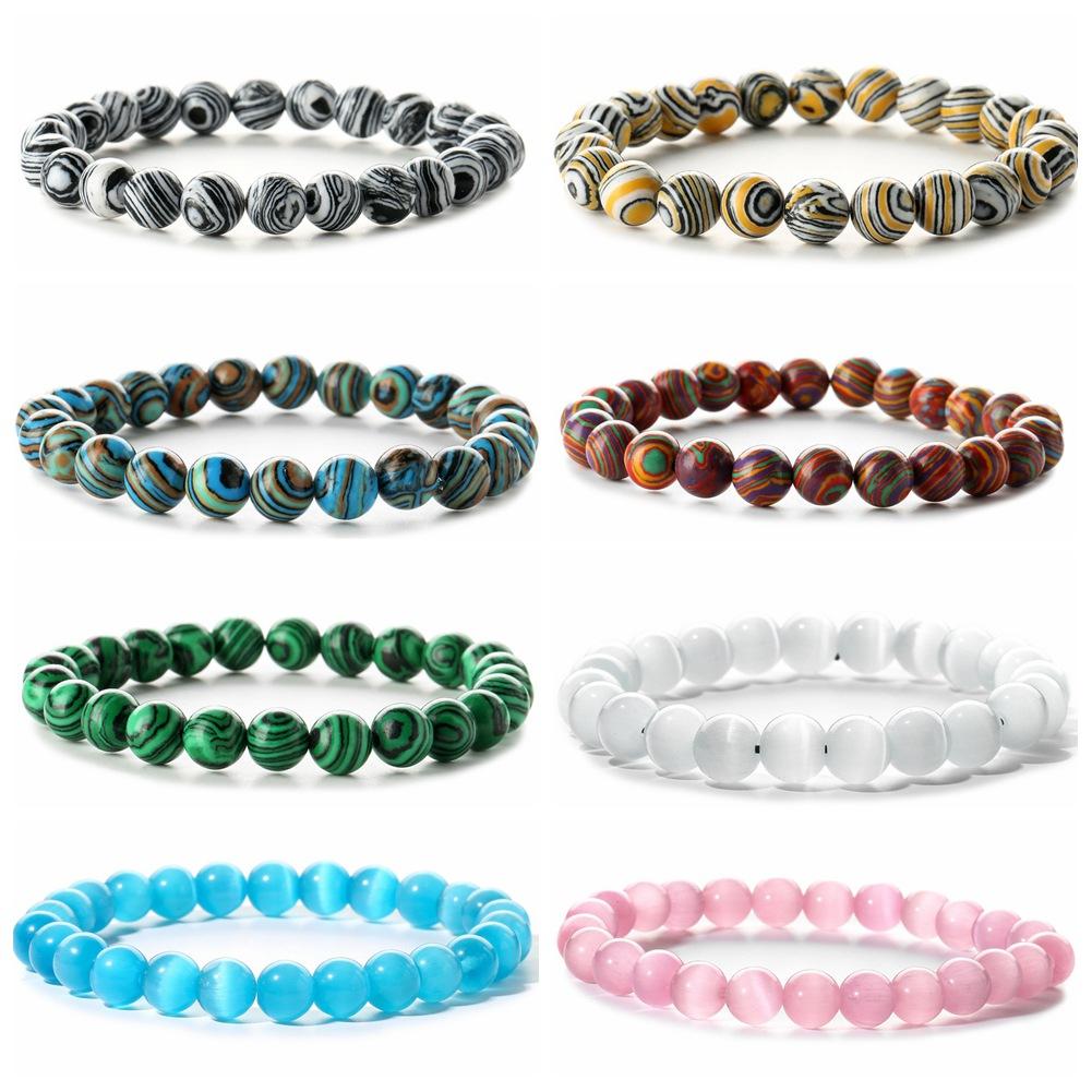 Natural Stone Bracelet Bangle pulsera hombre hilo de pulseras 14K Heart Stainless Steel Pour Homme Man Women Set Bear Br