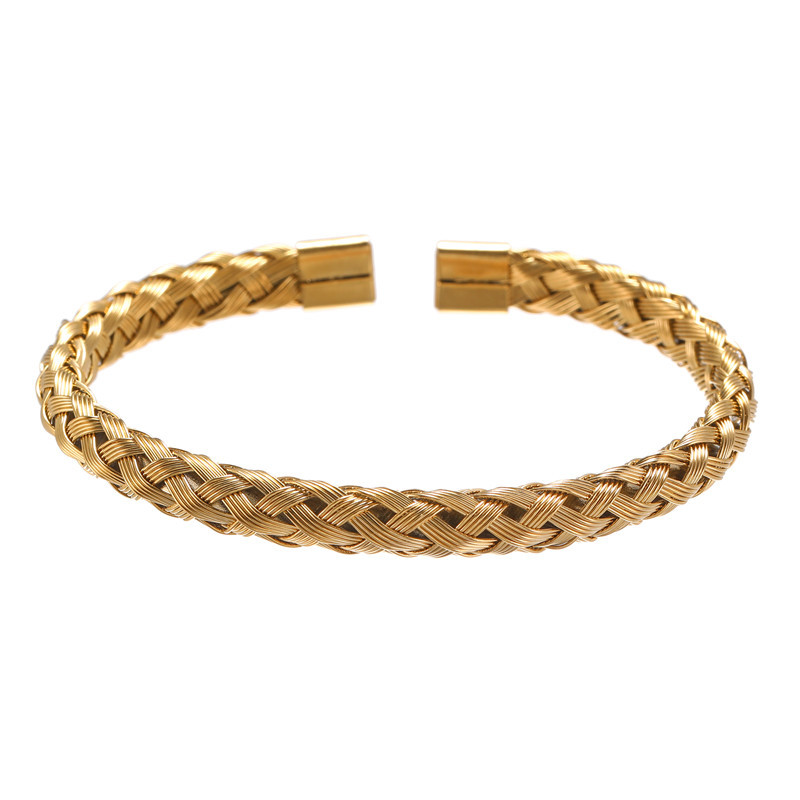 Steel Jewelry Mesh Braided Steel Wire Open Bangle Bracelets for Man