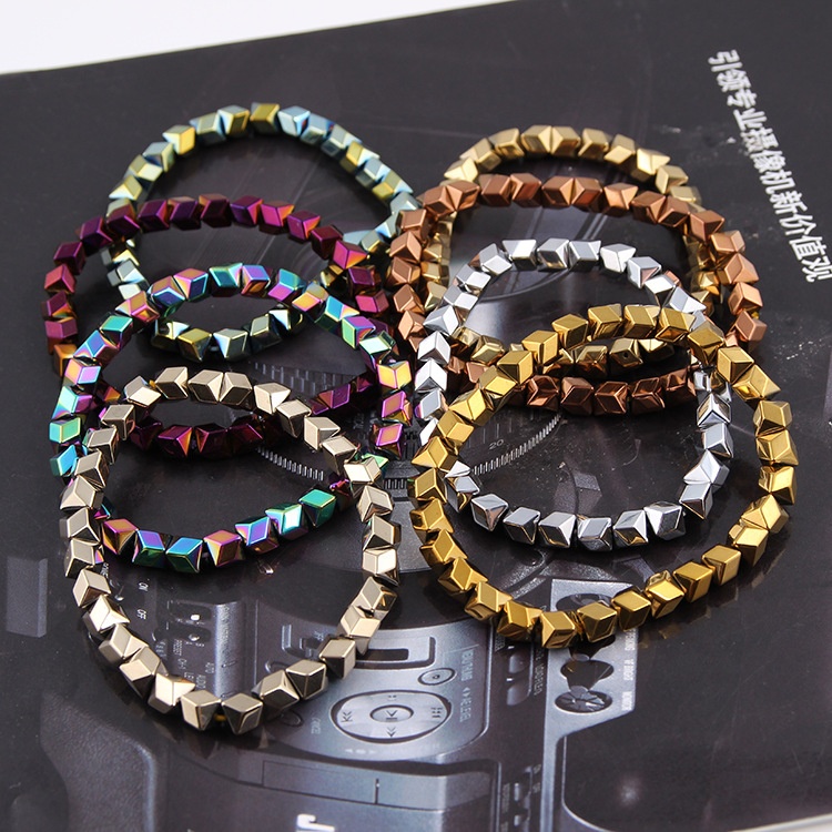 SC Hot Fashion Magnetic Bracelet Creative Handmade Bracelet  Colorful Hexagonal Beads Beaded Bracelet for Women