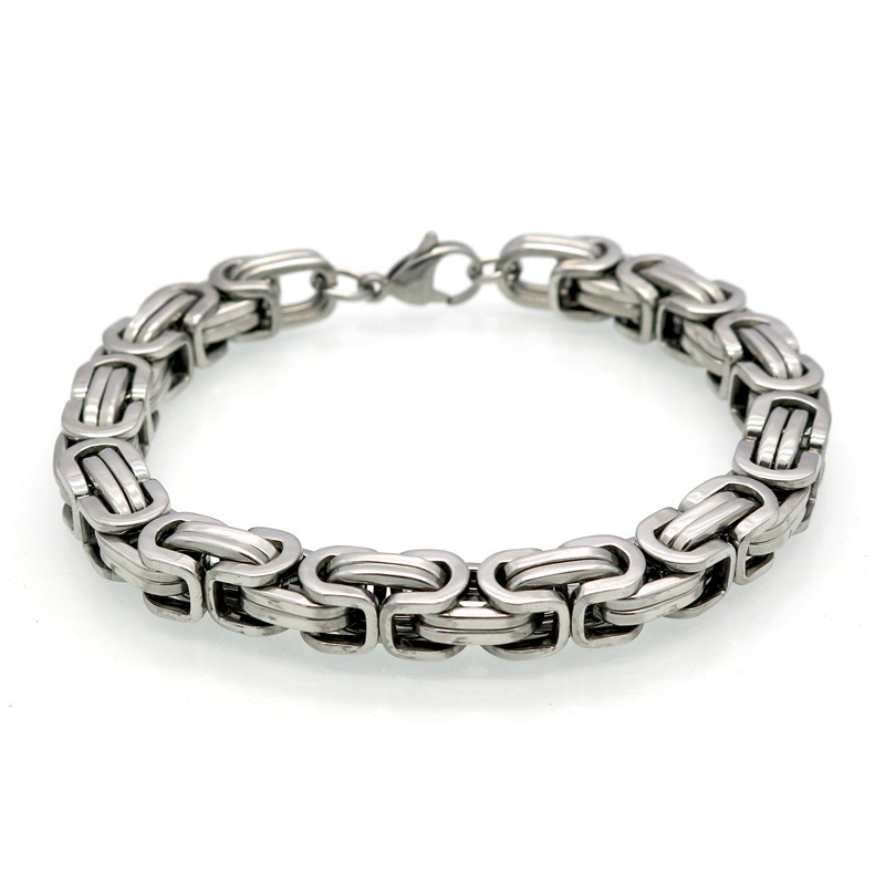 High Grade Link Design Gold And Silver Plate Bracelet For Men
