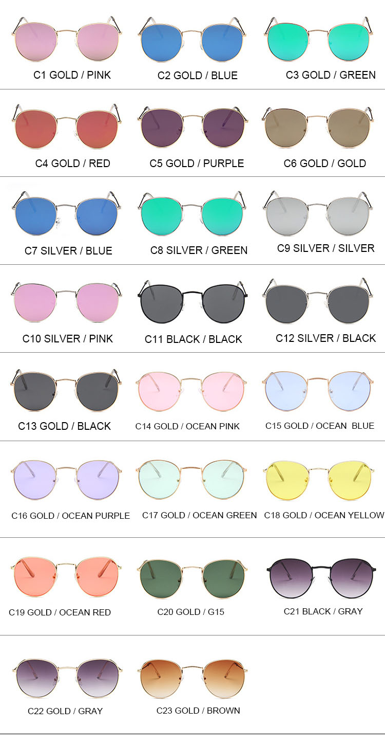  Retro Small Oval Frame UV400 Protection Famous Brand Design Sunglasses For Men Women