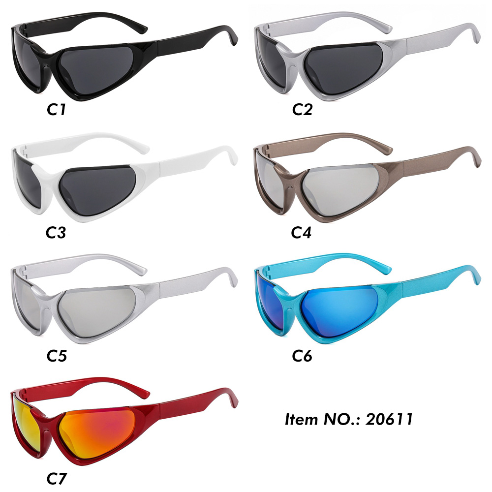 Fashion Y2k Small Frame Colorful Outdoor Sports Eye Protect Sunglasses Unisex   Cheap Irregular Sunglasses Men