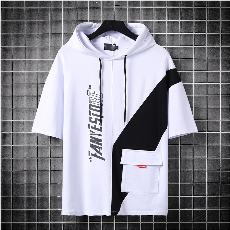 Black and White Casual Streetwear Hoodie Fashion Breathable Print Hoodies Plus Size Men's Shirts