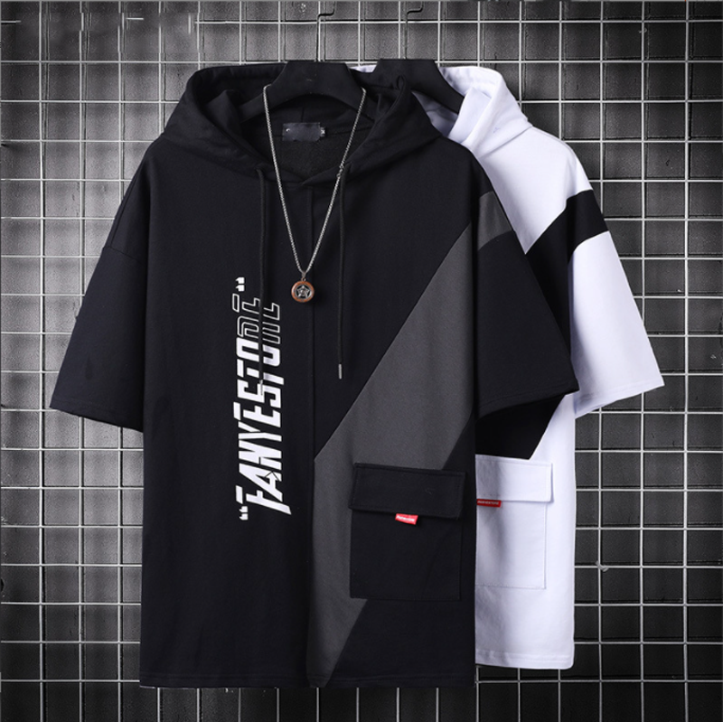 Black and White Casual Streetwear Hoodie Fashion Breathable Print Hoodies Plus Size Men's Shirts