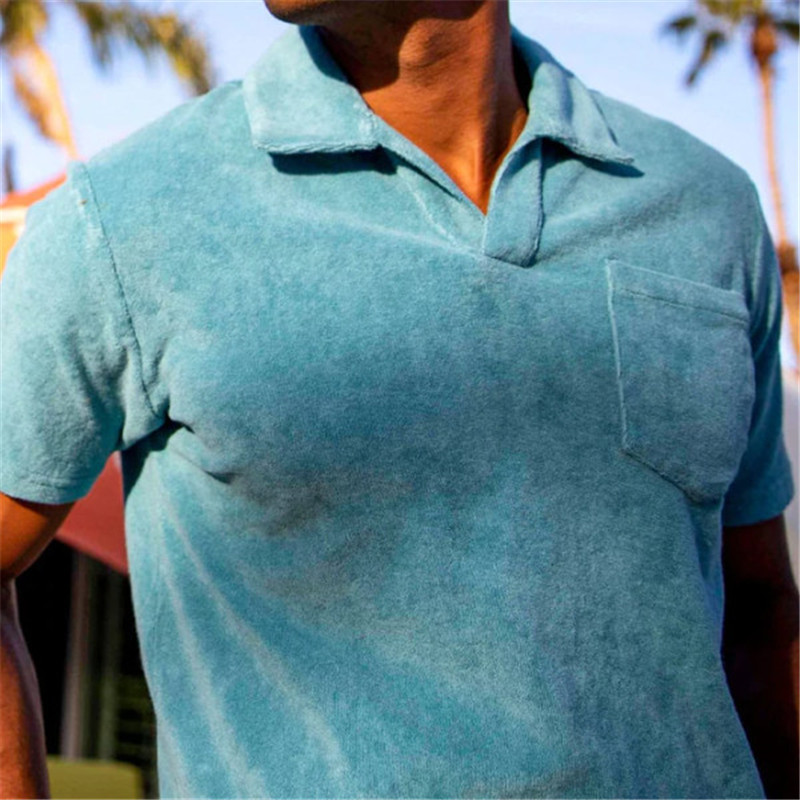 2022  Organic Cotton T Shirt Polo Shirt Terry Bullough Polo Towel T Shirt Men
