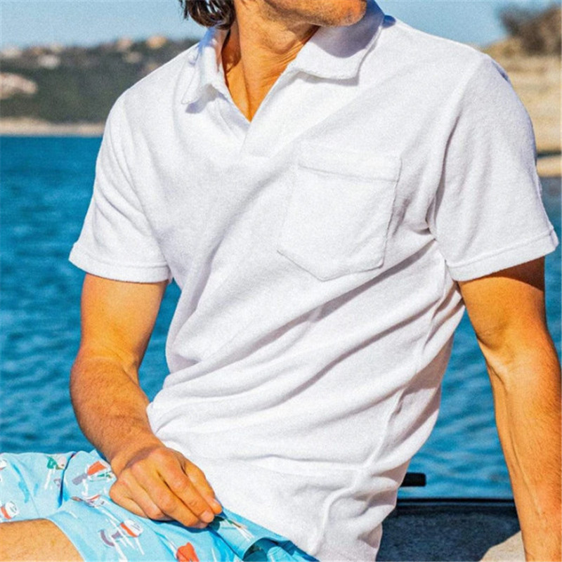 2022  Organic Cotton T Shirt Polo Shirt Terry Bullough Polo Towel T Shirt Men