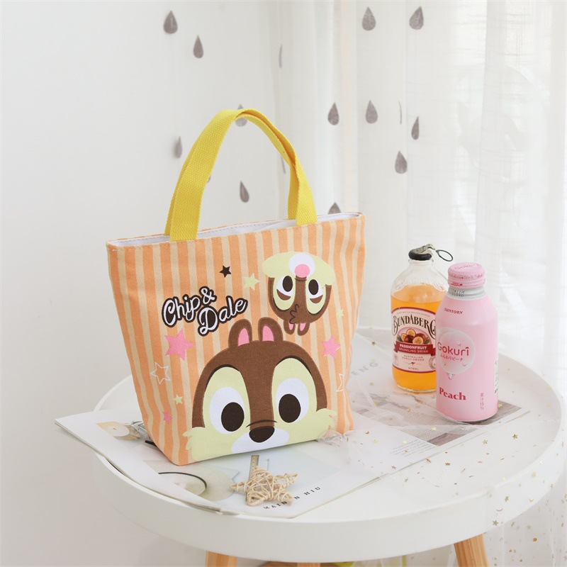 Cute cartoon lunch box children's handbag student work with rice bag canvas small carry bag