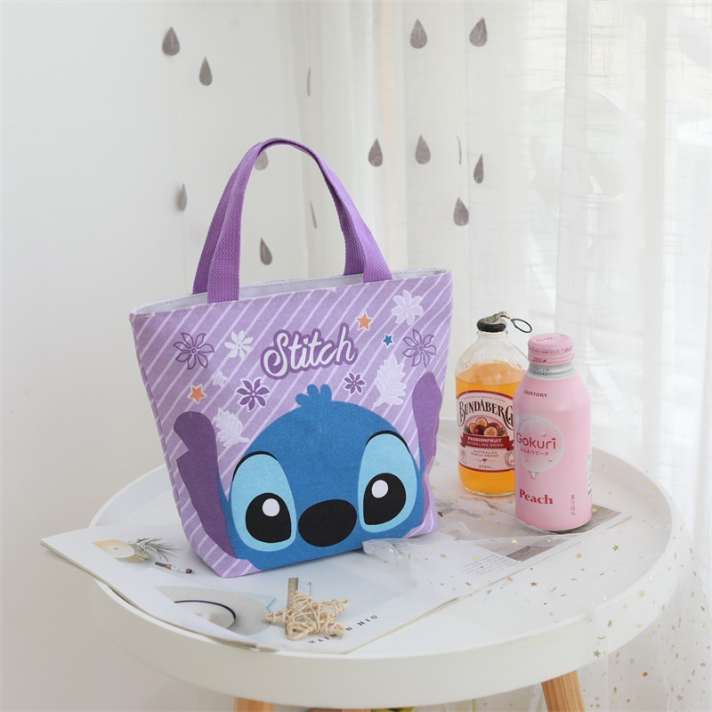 Cute cartoon lunch box children's handbag student work with rice bag canvas small carry bag