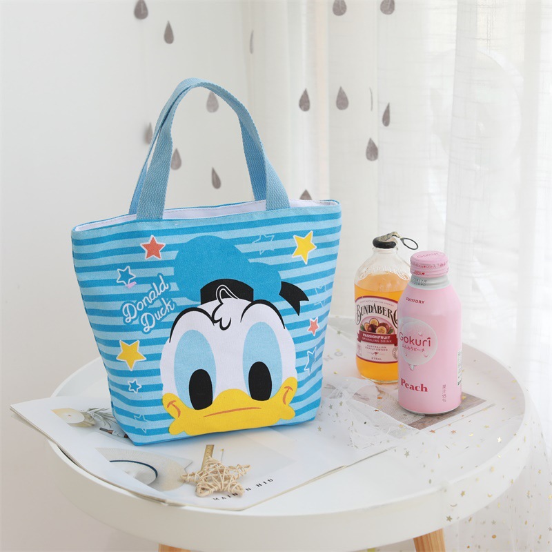 Cute cartoon lunch box children's handbag student work with rice bag canvas small carry bag