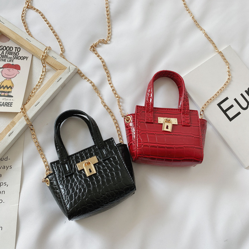 High Quality  Fashion Mini Kids  Shoulder Bag   Leather Handbag Girl Chain Messenger Bags