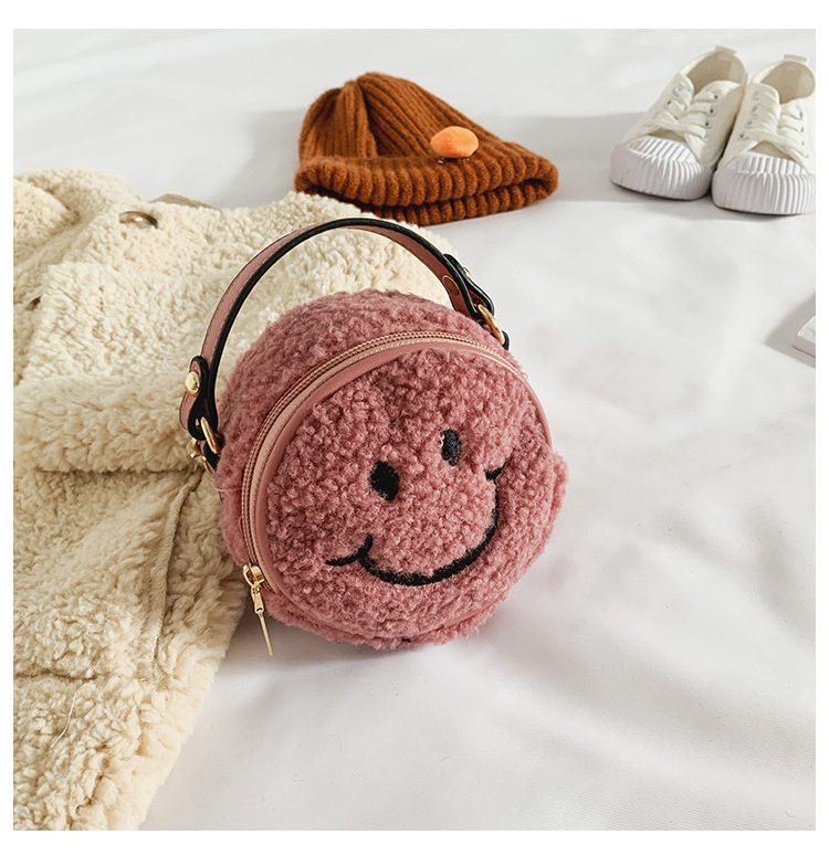  high quality smiley face small round bag single messenger bag kawaii coin purse mini kids fashionable bags