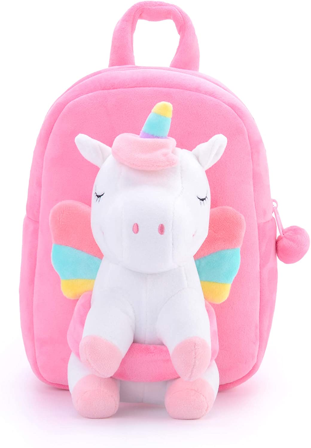 Unicorn Backpack for Girls Kids Backpack Plush Unicorn Toy Gifts for Kids Baby Napkins Snack Books Bag