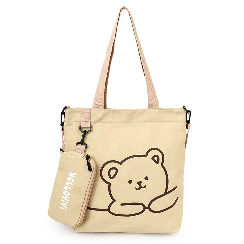 Student canvas bag New children's portable  elementary school bag shoulder canvas bag