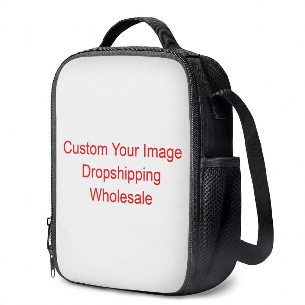  Travel Portable Polyester School Lunch Food Bag Cooler with Shoulder Strap Kids Children Outdoor  Picnic