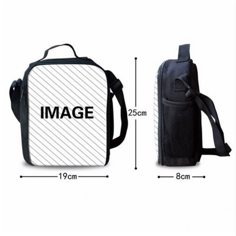 Travel Portable Polyester School Lunch Food Bag Cooler with Shoulder Strap Kids Children Outdoor  Picnic