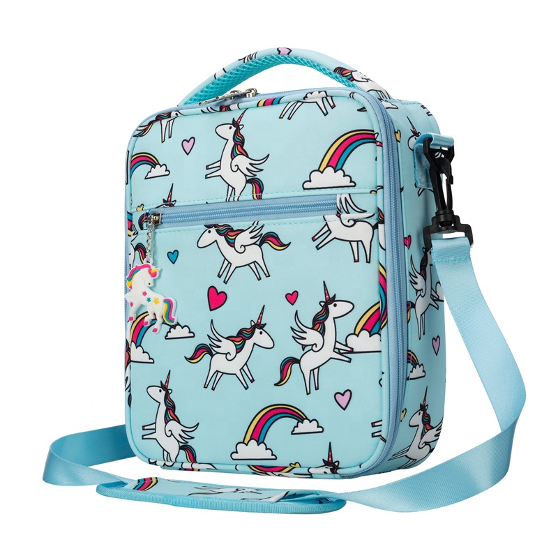 Heopono Kids Insulated Cooler Lunch Bag 2023 for Meal  Supplier Thermal Unicorn Cartoon Children Cute Fashio