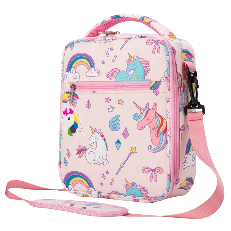 Heopono Kids Insulated Cooler Lunch Bag 2023 for Meal  Supplier Thermal Unicorn Cartoon Children Cute Fashio