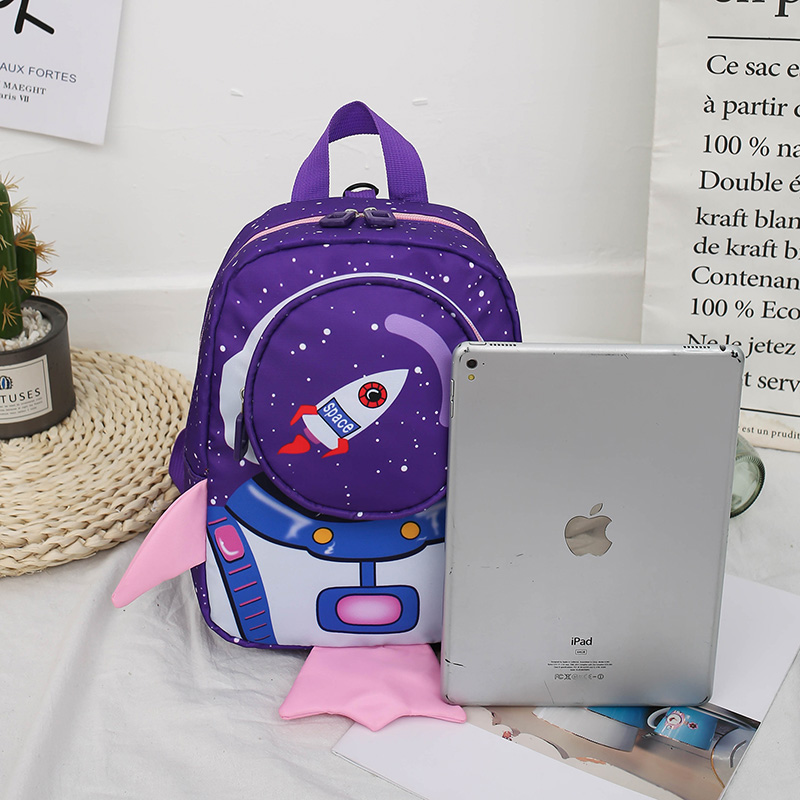  new anti-lost baby rocket boy and girl kindergarten school bag casual nylon waterproof trendy kids backpack