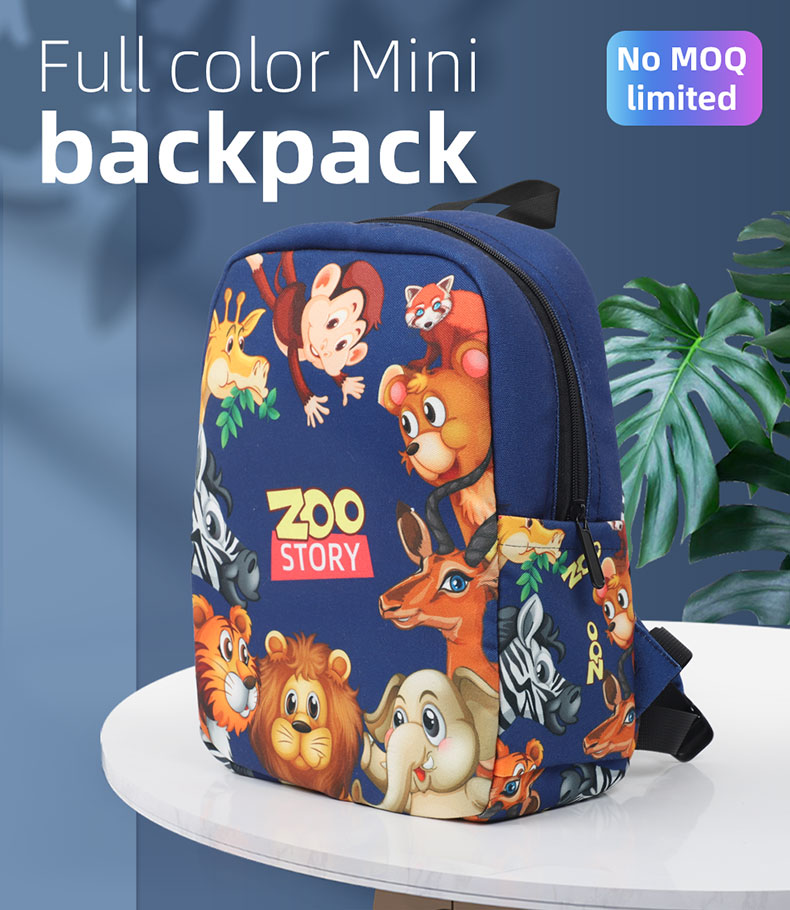 NO MOQ  direct sale  Sublimation Full Color Print Backpack School Bags For Kids mini backpack