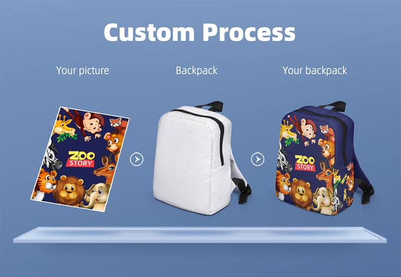 NO MOQ  direct sale  Sublimation Full Color Print Backpack School Bags For Kids mini backpack