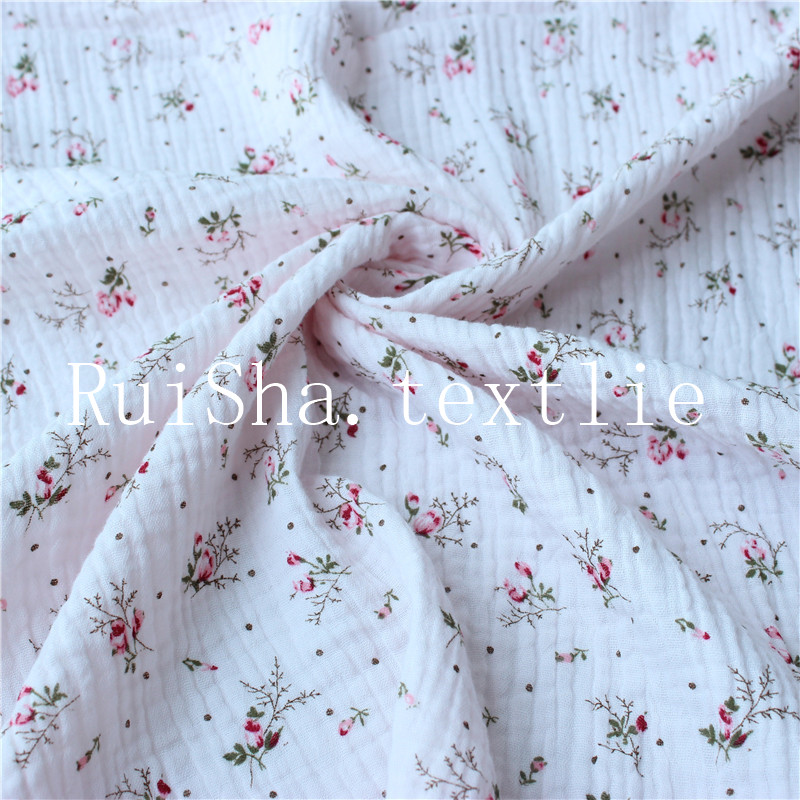 100% cotton double crepe gauze sleepwear baby blanket kids fabric