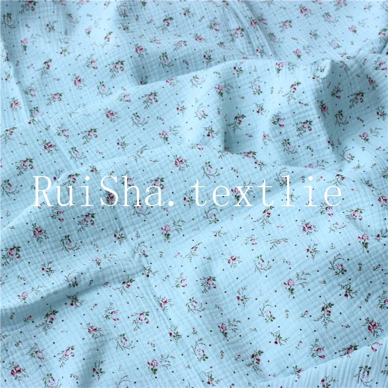 100% cotton double crepe gauze sleepwear baby blanket kids fabric