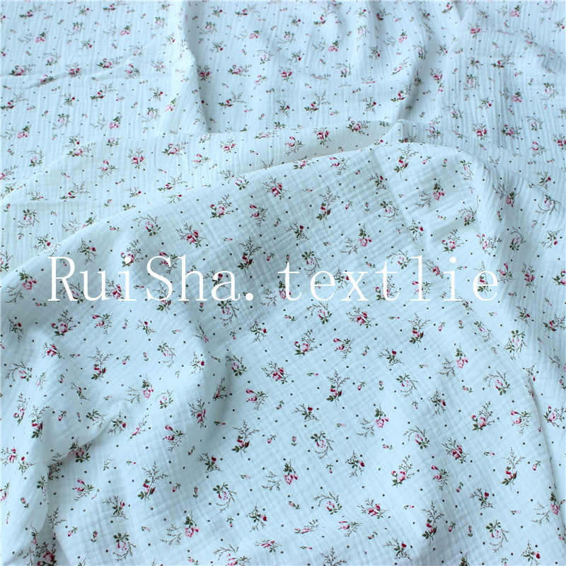 100% cotton double crepe gauze sleepwear baby blanket kids fabric