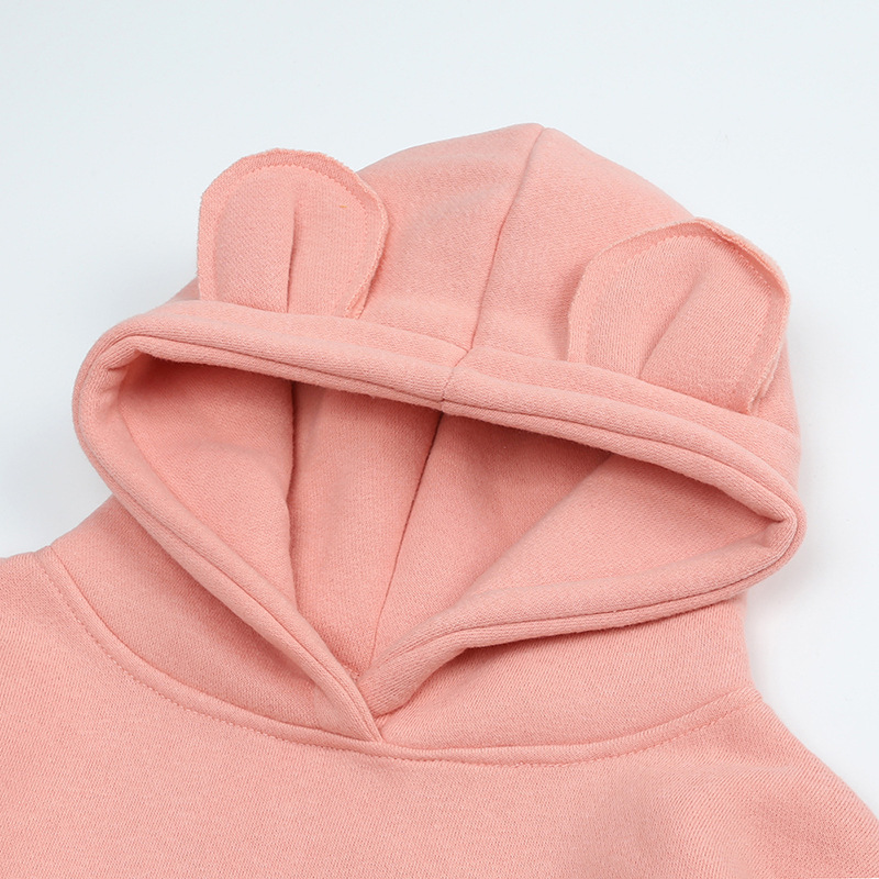 Cute Organic Cotton Hooded Sweatshirt Top for kids Thick Baby Hoodie for Autumn Winter