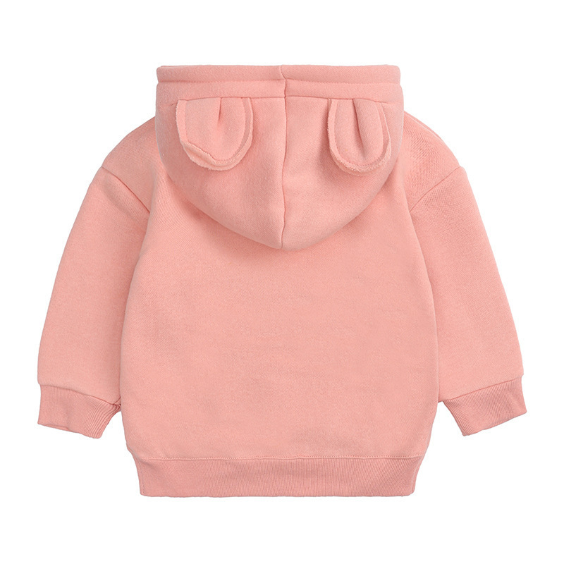 Cute Organic Cotton Hooded Sweatshirt Top for kids Thick Baby Hoodie for Autumn Winter