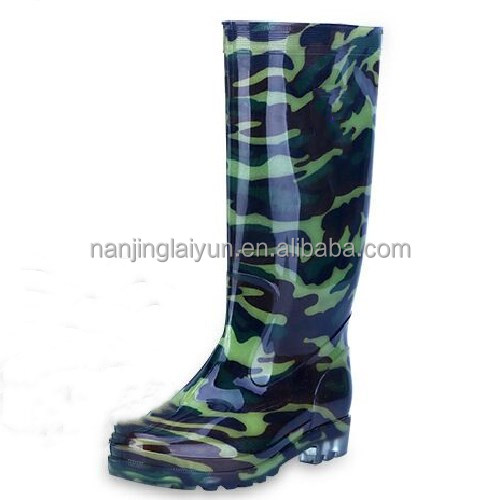 New fashion rain shoes non-slip warm rain shoes with plush camouflage wear resistant men's tall rain shoes