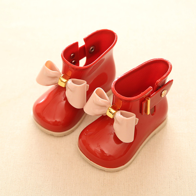 Children waterproof cute bow rain boots baby rubber shoes cute rain boots girls waterproof shoes toddler rain boots