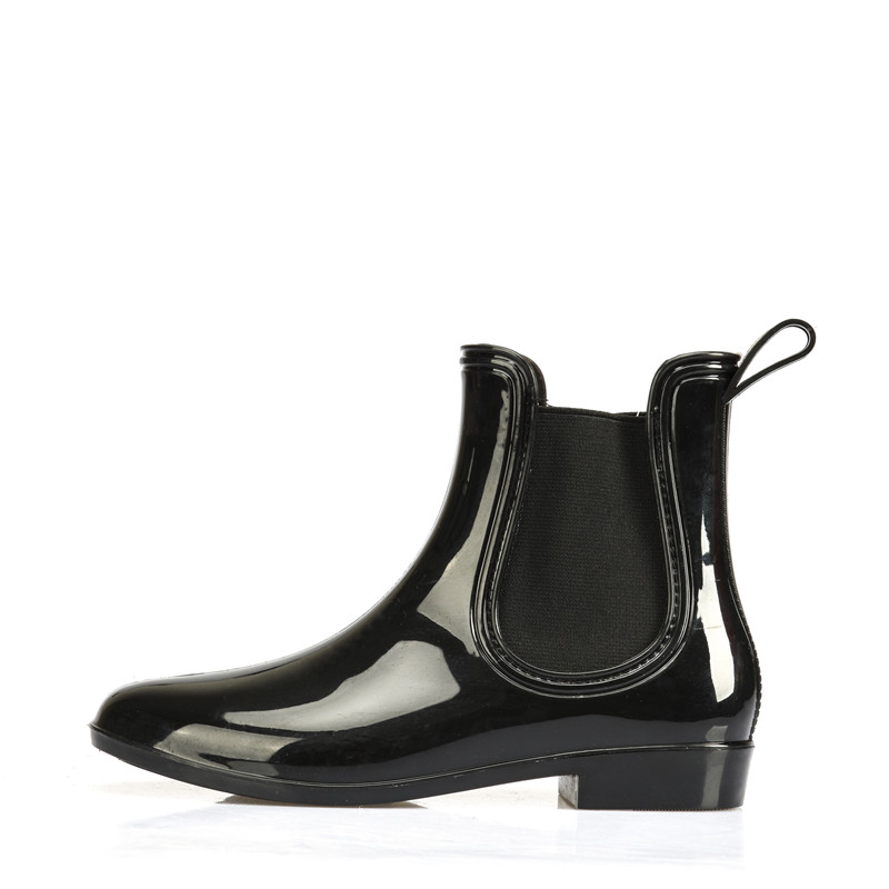 Outdoor Shiny Chelsea Ankle PVC Boots  Cheap Rain Shoes For Girl