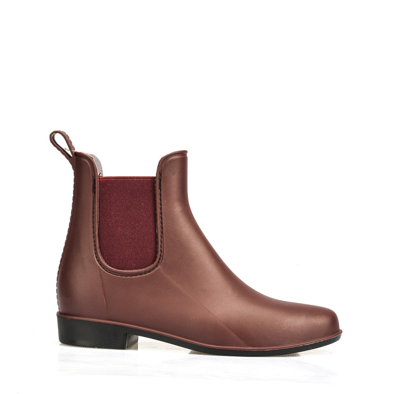 Outdoor Shiny Chelsea Ankle PVC Boots  Cheap Rain Shoes For Girl