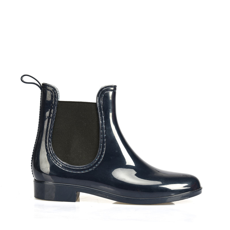 Outdoor Shiny Chelsea Ankle PVC Boots  Cheap Rain Shoes For Girl
