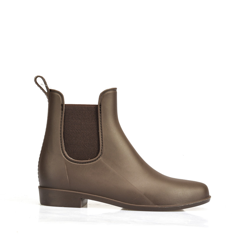 Outdoor Shiny Chelsea Ankle PVC Boots  Cheap Rain Shoes For Girl